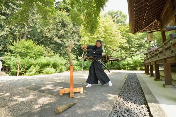 Samurai Experience—A performance of Kyoto Yamauchi Ha Iai Battojutsu and test cutting demonstration